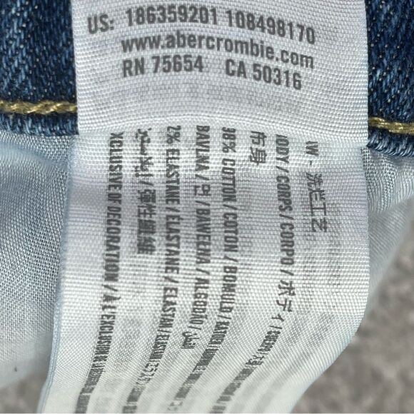 Abercrombie & Fitch Cut Off Shorts Women's 28 Blue Denim Distressed Frayed - Picture 4 of 8